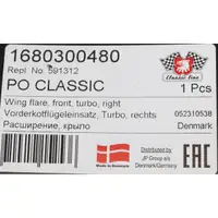 JP GROUP Kotfl&uuml;gel Verbreiterung f&uuml;r PORSCHE 911 930 Turbo vorne rechts 93050330800