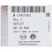 ORIGINAL GM OPEL PIANO SCHWARZ Luftd&uuml;se L&uuml;ftungsd&uuml;se Adam Corsa D mitte 13417363