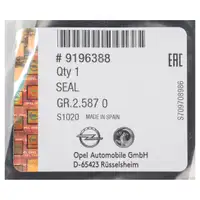 ORIGINAL OPEL Dichtung Heckleuchte R&uuml;ckleuchte R&uuml;cklicht Corsa C Meriva A hinten 9196388