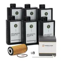 6L ORIGINAL 5W30 Motor&ouml;l + HIRSCHER &Ouml;lfilter f&uuml;r MINI R56 R55 R60 R57 One D/Cooper D N47