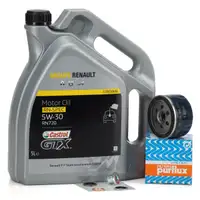 5L CASTROL GTX RN-SPEC 5W30 RN720 + PURFLUX Oil Filter for RENAULT, DACIA, NISSAN, and OPEL