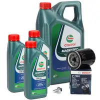 8L CASTROL MAGNATEC 5W-20 E Motor&ouml;l + BOSCH &Ouml;lfilter f&uuml;r FORD Mustang MK6 MK7 5.0 V8