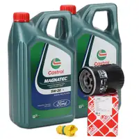 10L CASTROL MAGNATEC 5W-20 E Motor&ouml;l + febi &Ouml;lfilter f&uuml;r FORD Mustang MK6 5.0 V8 450/460