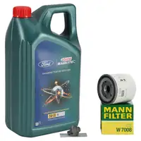 5L CASTROL MAGNATEC 5W-30 A5 Motor&ouml;l + MANN &Ouml;lfilter f&uuml;r FORD Focus Mondeo 1.6-2.0 1883037