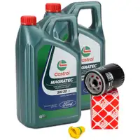 10L CASTROL MAGNATEC E 5W-20 Motor&ouml;l &Ouml;l + febi &Ouml;lfilter f&uuml;r FORD Mustang MK6 5.0 450/460