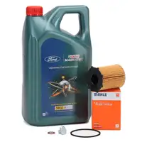5L CASTROL MAGNATEC 5W-30 A5 Motor&ouml;l + MAHLE &Ouml;lfilter f&uuml;r FORD Fiesta Focus 1.4-1.6 TDCi