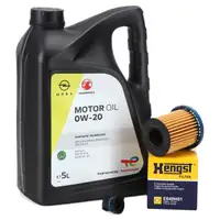 5L ORIGINAL 0W-20 Motor&ouml;l + HENGST &Ouml;lfilter f&uuml;r OPEL Astra K Insignia B 1.5 CRDi 105/122