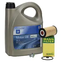 5L ORIGINAL 5W30 dexos1 Gen3 Motor&ouml;l + MANN &Ouml;lfilter f&uuml;r OPEL Astra J K Zafira C 1.6 CDTI