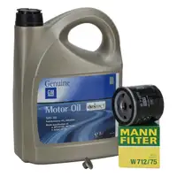 5L ORIGINAL 5W30 dexos1 Gen3 Motor&ouml;l MANN &Ouml;lfilter f&uuml;r OPEL Astra Corsa Insignia Vectra