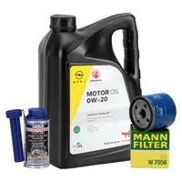 5L ORIGINAL Opel Engine Oil 0W20 + MANN Oil Filter W7056 + 1x LIQUI MOLY Additive