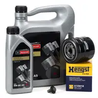 6L ORIGINAL MOTORCRAFT 5W-30 A5 Motor&ouml;l + HENGST &Ouml;lfilter f&uuml;r FORD Mondeo 1 2 3 2.5/3.0 V6