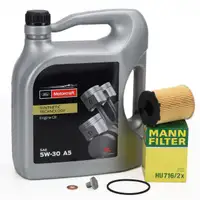 5L MOTORCRAFT 5W-30 A5 Motor&ouml;l + MANN &Ouml;lfilter f&uuml;r FORD B-Max Fiesta Focus 1.4-1.6 TDCi