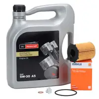 5L MOTORCRAFT 5W-30 A5 Motor&ouml;l + MAHLE &Ouml;lfilter f&uuml;r FORD Fiesta Focus Kuga 1.4-1.6 TDCi