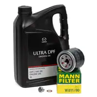 5L ORIGINAL Motor&ouml;l ULTRA DPF 5W30 + MANN &Ouml;lfilter f&uuml;r MAZDA 3 323 5 6 626 CX-7 Premacy