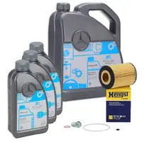 8L ORIGINAL 5W-30 MB 229.51 Engine Oil + HENGST Oil Filter for MERCEDES W204, W211, W212, W221 OM642