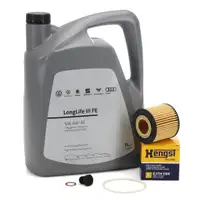 5L ORIGINAL 0W-30 Motor&ouml;l + HENGST &Ouml;lfilter f&uuml;r VW Polo 4 5 Ibiza 3 4 Fabia 1 2 Rapid 1.2