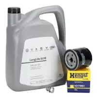 5L ORIGINAL 0W-30 Motor&ouml;l + HENGST &Ouml;lfilter f&uuml;r AUDI SEAT SKODA VW 1.0-1.5 TSI