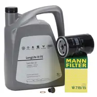 5L ORIGINAL 0W-30 Motor&ouml;l + MANN &Ouml;lfilter f&uuml;r VW Golf 1 2 3 Passat Polo T4 Vento AUDI A4