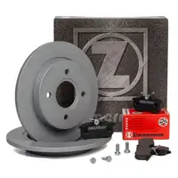 ZIMMERMANN Bremsscheiben + Bel&auml;ge f&uuml;r FORD Fiesta 5 MK5 ST150 6 MK6 Focus 1 MK1 hinten