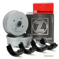 ZIMMERMANN Bremstrommeln + Bremsbacken f&uuml;r OPEL C 1.0-1.4 1.3 CDTI 1.7 mit ABS hinten