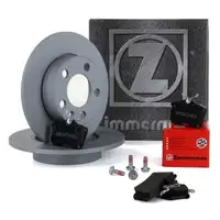 ZIMMERMANN Brake Discs + Pads for VW Golf 4, Polo, AUDI A1, 8X, AA3, 8L1, TT, 8N (Rear)