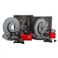 ZIMMERMANN Bremsscheiben + Bel&auml;ge f&uuml;r VW Multivan Transporter T5 T6 PR-2E3 vorne + hinten