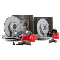 ZIMMERMANN Brake Discs + Pads + Wako for VW Sharan, FORD Galaxy, SEAT (front and rear)