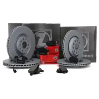 ZIMMERMANN Brake Discs + Pads + Wako for AUDI S3 8P and SEAT Leon Cupra 5F (front and rear)