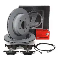 ZIMMERMANN Bremsscheiben + Bremsbel&auml;ge + Wako f&uuml;r BMW 3er F30-34 4er F32-36 hinten