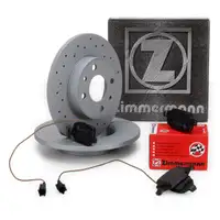 ZIMMERMANN Brake Discs + Pads + Wako for ABARTH 500/C 595/695 (Rear)