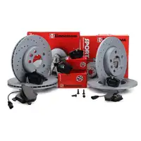Zimmermann SPORT brake discs + Pads + Wako for VW Transporter T4 (inches) Front + Rear