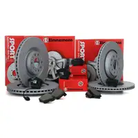 Zimmermann SPORT brake discs + pads + Wako for AUDI A3 3.2 V6 and VW Golf 5 (Front + Rear)