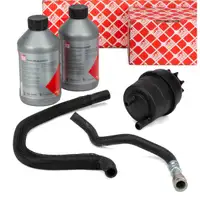 LEMF&Ouml;RDER Ausgleichsbeh&auml;lter + Schl&auml;uche + 2L febi Servo&ouml;l f&uuml;r BMW 3er E46 bis 09.2001