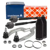 2x LEMF&Ouml;RDER Spurstange + Kopf + febi Manschette f&uuml;r MERCEDES W176 W246 C/X117 X156 vorne