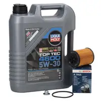 5L LIQUI MOLY TOP TEC 4600 5W30 Motor&ouml;l + BOSCH &Ouml;lfilter f&uuml;r OPEL Astra Corsa 1.0-1.4