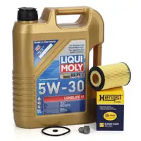 5L LIQUI MOLY 5W30 LONGLIFE 3 Motor&ouml;l + HENGST &Ouml;lfilter f&uuml;r VW Golf 7 Passat 1.6/2.0 TDI
