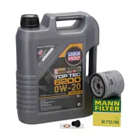 5L LIQUI MOLY 0W20 Motor&ouml;l + MANN &Ouml;lfilter f&uuml;r VW Golf 7 8 Passat B8 Polo Up 1.0-1.5 TSI