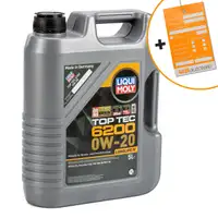 5L LIQUI MOLY TOP TEC 6200 0W-20 0W20 Motor&ouml;l ACEA C5 PORSCHE C20 VW 508/509.00