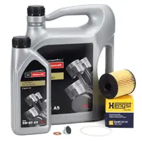6L ORIGINAL MOTORCRAFT 5W-30 A5 Motor&ouml;l + HENGST &Ouml;lfilter f&uuml;r FORD Focus 3 2.0/2.2 TDCi