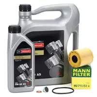 6L ORIGINAL MOTORCRAFT 5W-30 A5 Motor&ouml;l + MANN &Ouml;lfilter f&uuml;r FORD Focus 3 4 2.0/2.2 TDCi