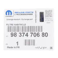 ORIGINAL PSA MOPAR Innenraumfilter Satz ANTIALLERGISCH Astra L 308 3 9837470680