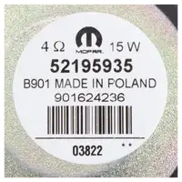 MOPAR Lautsprecher f&uuml;r JEEP COMPASS MP M6 MV M7 beidseitig vorne oder hinten 52195935