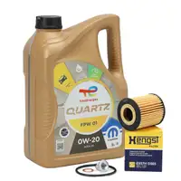 5L ORIGINAL Mopar TOTAL QUARTZ FPW 01 0W-20 Motor&ouml;l + HENGST &Ouml;lfilter f&uuml;r 1.5 DIESEL