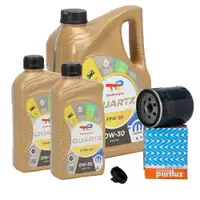 7L ORIGINAL Mopar TOTAL QUARTZ FPW 02 0W-30 Motor&ouml;l + PURFLUX &Ouml;lfilter f&uuml;r 2.0 DIESEL