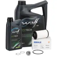 MAHLE Getriebefilter Satz + 6L WOLF Getriebe&ouml;l AUDI SEAT SKODA VW 6-Gang DQ250