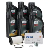 MAHLE Getriebefilter + 6L FUCHS Getriebe&ouml;l f&uuml;r AUDI SEAT SKODA VW 6-Gang DQ250