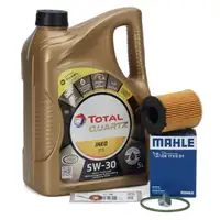 5L TOTAL QUARTZ INEO ECS 5W30 Motor&ouml;l + MAHLE &Ouml;lfilter CITRROEN f&uuml;r PEUGEOT 1.6 BlueHDi
