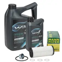 MANN Getriebefilter Satz + 6L WOLF Getriebe&ouml;l AUDI SEAT SKODA VW DQ500 DQ381
