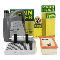 MANN Filterset 4-tlg + 5L ORIGINAL 0W30 Motor&ouml;l f&uuml;r AUDI A4 B8 A5 Q5 8RB 2.0 TDI 120-170