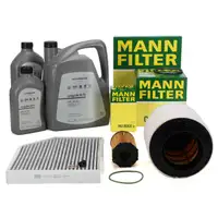 MANN Filterset 3-tlg + 7L ORIGINAL 0W30 Motor&ouml;l f&uuml;r AUDI A4 B8 A5 8T 8F Q5 SQ5 8RB 3.0 TDI